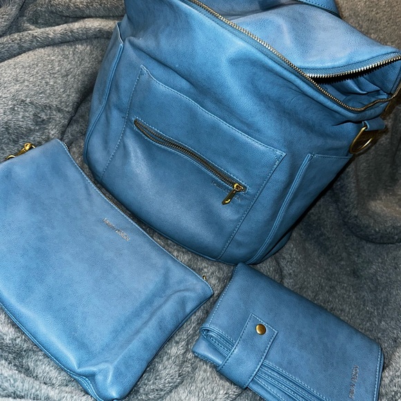 Original Fawn Design Bluebell Diaper Bag Changing Clutch Changing Mat - Picture 2 of 4